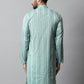 Men Sky Blue Geomatric Printed Kurtas