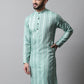 Men Sky Blue Geomatric Printed Kurtas