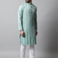 Men Sky Blue Geomatric Printed Kurtas