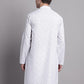 Men's White Printed Pure Cotton Kurta