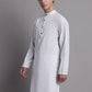 Men's White Printed Pure Cotton Kurta