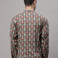 Men's Blue and Maroon Ikkat Printed Short Kurtas