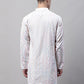 Men's White and Multi Coloured Embroidered Straight Kurtas