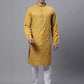 Men's Mustard Embroidered Straight Kurtas