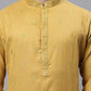 Men's Mustard Embroidered Straight Kurtas