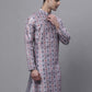 Men's Blue Digital Printed Kurtas