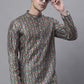 Men's Olive Green Digital Printed Kurtas