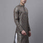 Men's Olive Green Digital Printed Kurtas