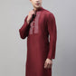 Men's Maroon Cotton Silk Mirror Work Kurtas