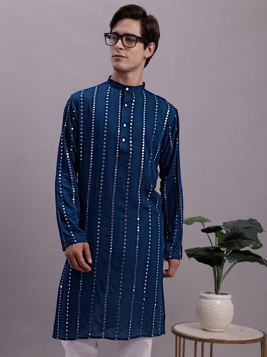 Men's Embroidered Mirror Work Kurtas