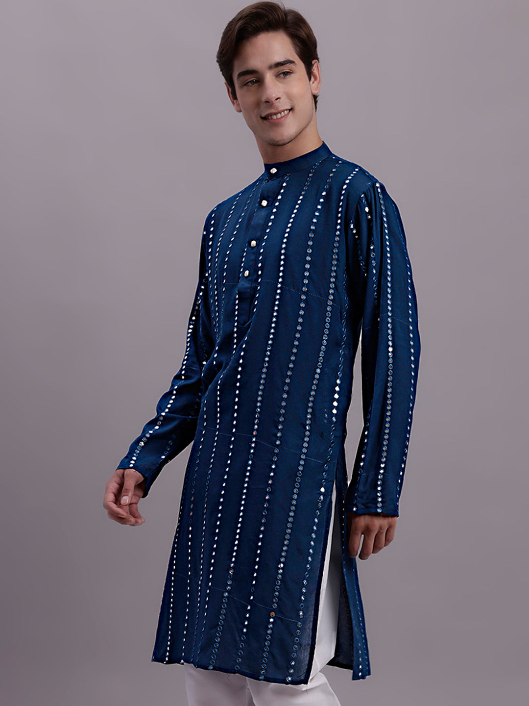 Men's Embroidered Mirror Work Kurtas