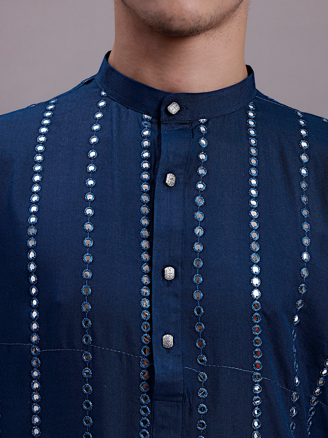 Men's Embroidered Mirror Work Kurtas