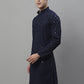 Men's Navy Blue Chikankari Embroidered and Sequence Kurtas