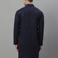 Men's Navy Blue Chikankari Embroidered and Sequence Kurtas
