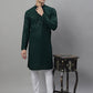 Men's Olive Green Chikankari Embroidered and Sequence Kurtas