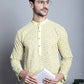Men's Yellow Embroidered Kurta Only