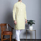 Men's Yellow Embroidered Kurta Only