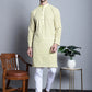 Men's Yellow Embroidered Kurta Only