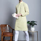 Men's Yellow Embroidered Kurta Only