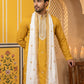 Embroidered Silk Blend Kurta and Dupatta for Men ( KO D 5077Mustard )