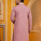 Embroidered Silk Blend Kurta and Dupatta for Men ( KO D 5077Purple )