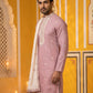 Embroidered Silk Blend Kurta and Dupatta for Men ( KO D 5077Purple )