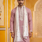 Embroidered Silk Blend Kurta and Dupatta for Men ( KO D 5077Purple )