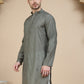 Embroidered & Sequin Kurta With Dupatta ( KO D 5088Grey ) [FF] [F1-2 & M-3-4]