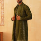 Embroidered & Sequin Kurta With Dupatta ( KO D 5088Olive ) [FF] [F1-2 & M-3-4]
