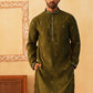 Embroidered & Sequin Kurta With Dupatta ( KO D 5088Olive ) [FF] [F1-2 & M-3-4]