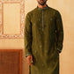 Embroidered & Sequin Kurta With Dupatta ( KO D 5088Olive ) [FF] [F1-2 & M-3-4]