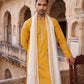 Embroidered & Sequin Kurta With Dupatta ( KO D 5091Mustard )