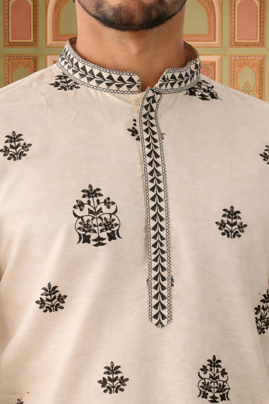 Embroidered & Sequin Kurta & Dupatta ( KO D 5091White ) [FF] [M16-18 & N16-18]