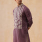 Silk Blend Embroidered Kurtas ( KO 5287 Purple )