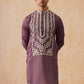 Silk Blend Embroidered Kurtas ( KO 5287 Purple )