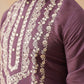 Silk Blend Embroidered Kurtas ( KO 5287 Purple )