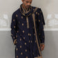 Silk Blend Embroidered Kurtas with Dupatta ( KO D 5319 D 5319Navy ) [FF] [B-3-4]