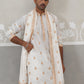 Silk Blend Embroidered Kurtas with Dupatta (KO D 5319 White ) [FF] [B-3-4]