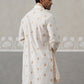 Silk Blend Embroidered Kurtas with Dupatta (KO D 5319 White ) [FF] [B-3-4]