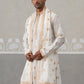 Silk Blend Embroidered Kurtas with Dupatta (KO D 5319 White ) [FF] [B-3-4]