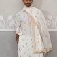 Silk Blend Embroidered Kurtas with Dupatta (KO D 5319 White ) [FF] [B-3-4]