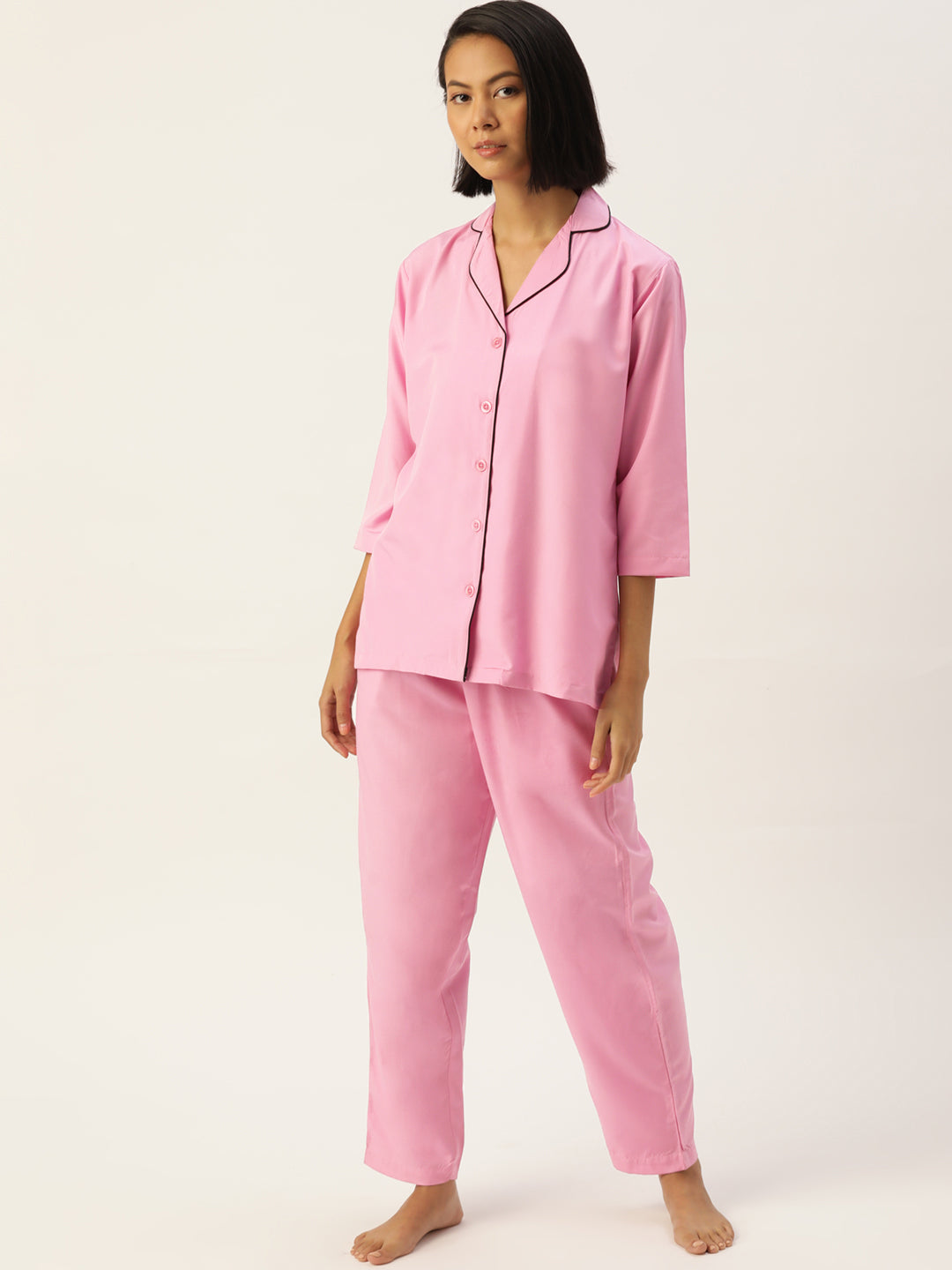 Indian Needle Women Pink Night suit ( LNS 001Pink )