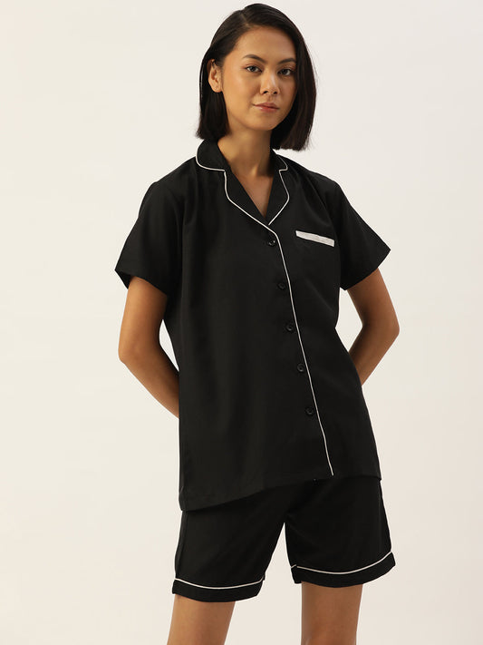 Indian Needle Women Black Night suit ( LNS 002Black )