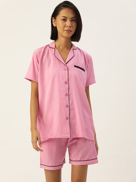 Indian Needle Women Pink Night suit ( LNS 002Pink )
