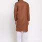 Jompers Men's Brown Cotton Solid Kurta Payjama Sets ( JOKP 611Brown )