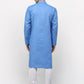 Jompers Men's Sky Printed Cotton Kurta Only ( KO 614Sky )