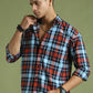 Men's Checks Cotton Casual Shirt ( RDSH 001Blue )