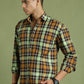 Men's Checks Cotton Casual Shirt ( RDSH 001Mustard )