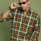 Men's Checks Cotton Casual Shirt ( RDSH 001Mustard )