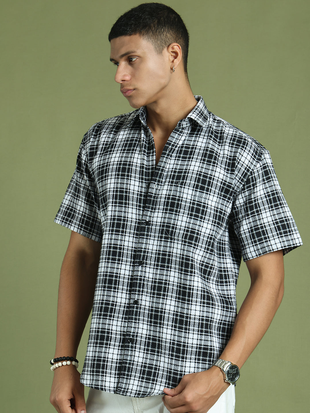 Tartan Checks Checked Casual Shirt For Men ( RDSH 002Black )